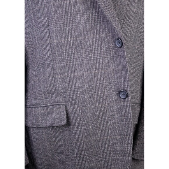 Pronto Uomo Men's Sport Coat Blazer Jacket Two Button Plaid Brown Wool 50R EUC - Picture 3 of 13